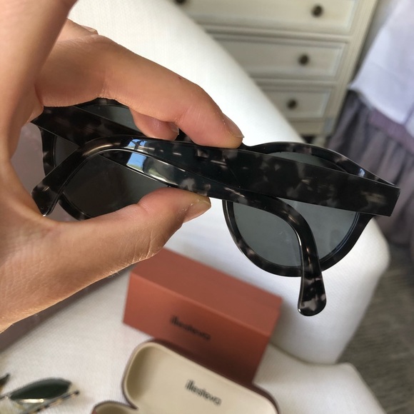 Black gray tortoise illesteva metallic sunglasses - Picture 2 of 5